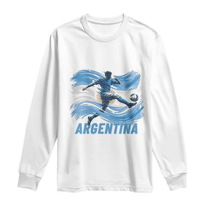 Argentina Soccer Fan Argentinian Flag Patriotic Sports Long Sleeve Shirt TS14 White Print Your Wear