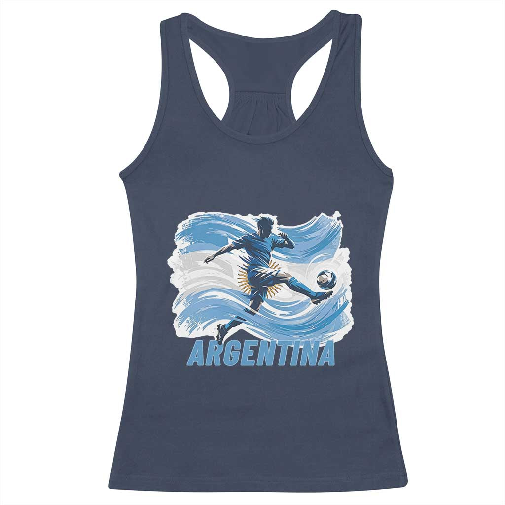 Argentina Soccer Fan Argentinian Flag Patriotic Sports Racerback Tank Top TS14 Navy Print Your Wear