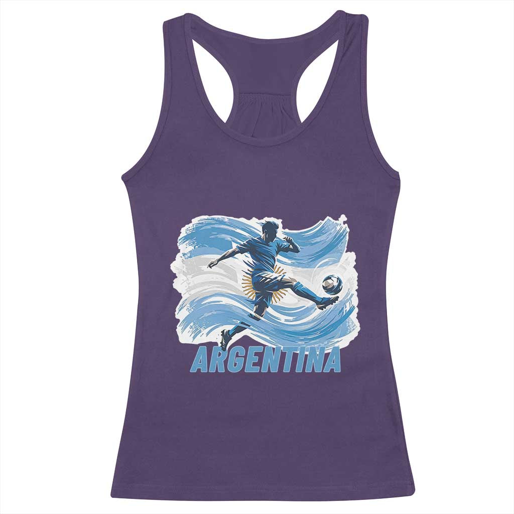 Argentina Soccer Fan Argentinian Flag Patriotic Sports Racerback Tank Top TS14 Purple Print Your Wear