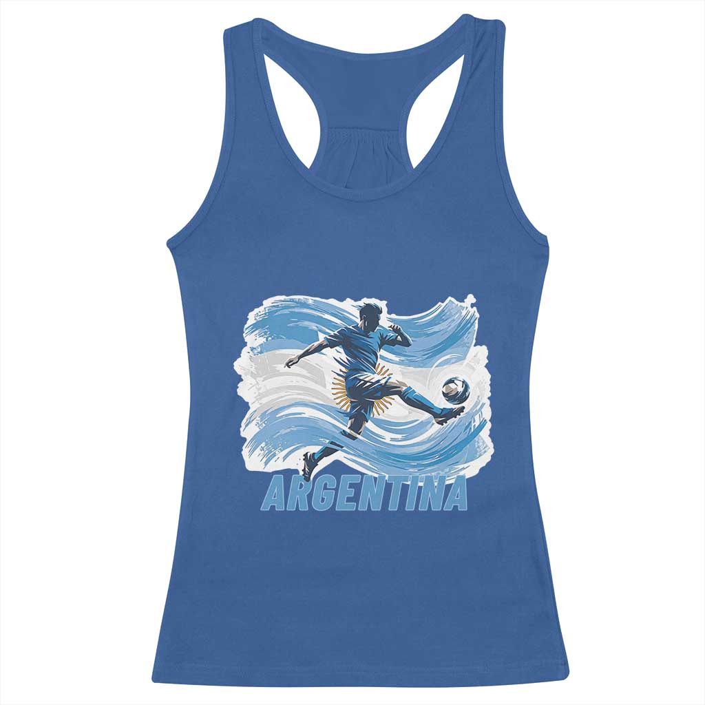 Argentina Soccer Fan Argentinian Flag Patriotic Sports Racerback Tank Top TS14 Royal Blue Print Your Wear