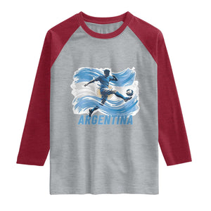 Argentina Soccer Fan Argentinian Flag Patriotic Sports Raglan Shirt TS14 Heather Gray Heather Red Print Your Wear