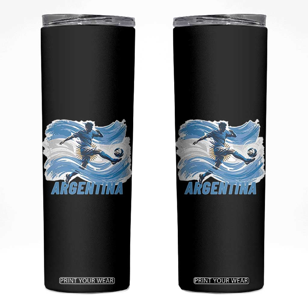 Argentina Soccer Fan Argentinian Flag Patriotic Sports Skinny Tumbler TS14 Black Print Your Wear