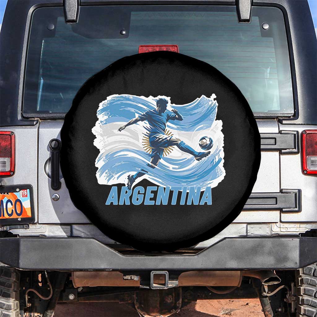 Argentina Soccer Fan Argentinian Flag Patriotic Sports Spare Tire Cover TS14 No hole Black Print Your Wear