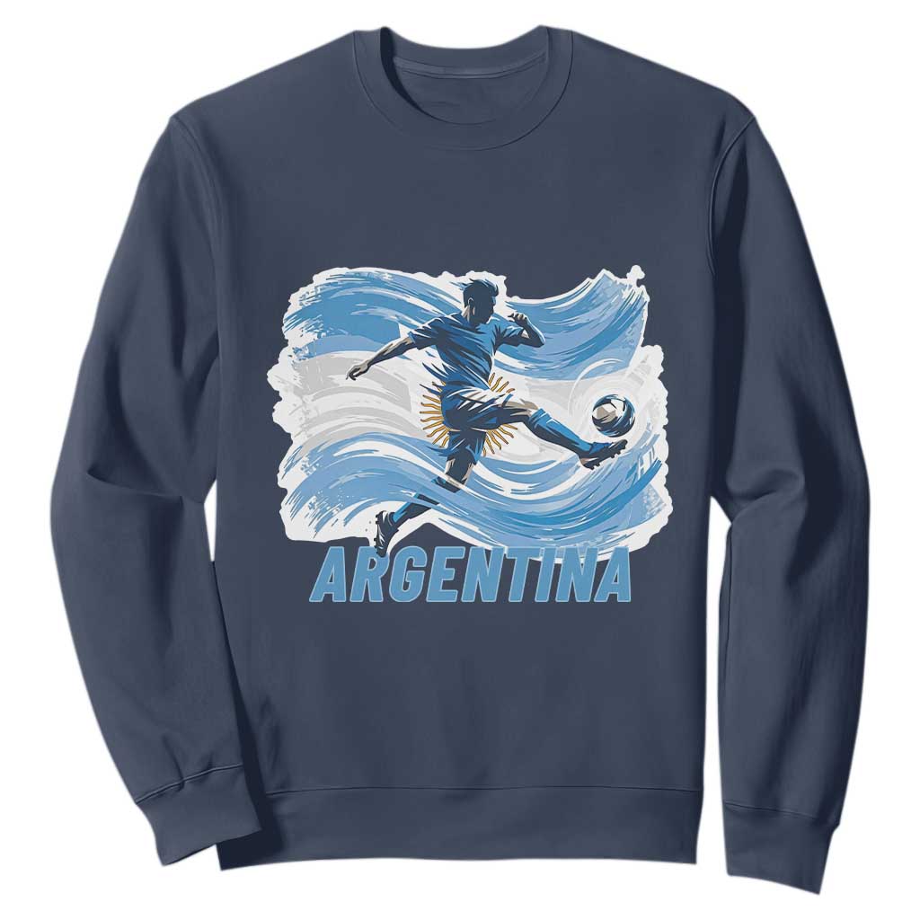 Argentina Soccer Fan Argentinian Flag Patriotic Sports Sweatshirt TS14 Navy Print Your Wear