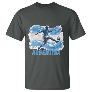Argentina Soccer Fan Argentinian Flag Patriotic Sports T Shirt TS14 Dark Heather Print Your Wear