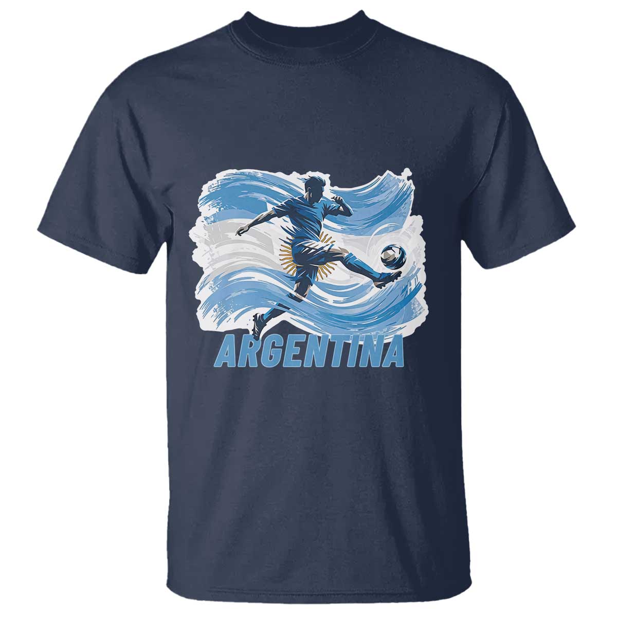 Argentina Soccer Fan Argentinian Flag Patriotic Sports T Shirt TS14 Navy Print Your Wear