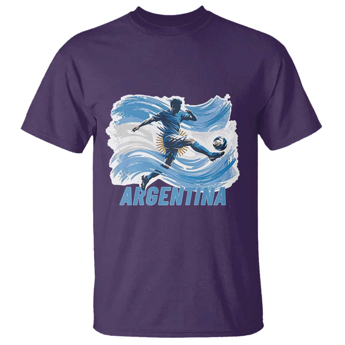 Argentina Soccer Fan Argentinian Flag Patriotic Sports T Shirt TS14 Purple Print Your Wear