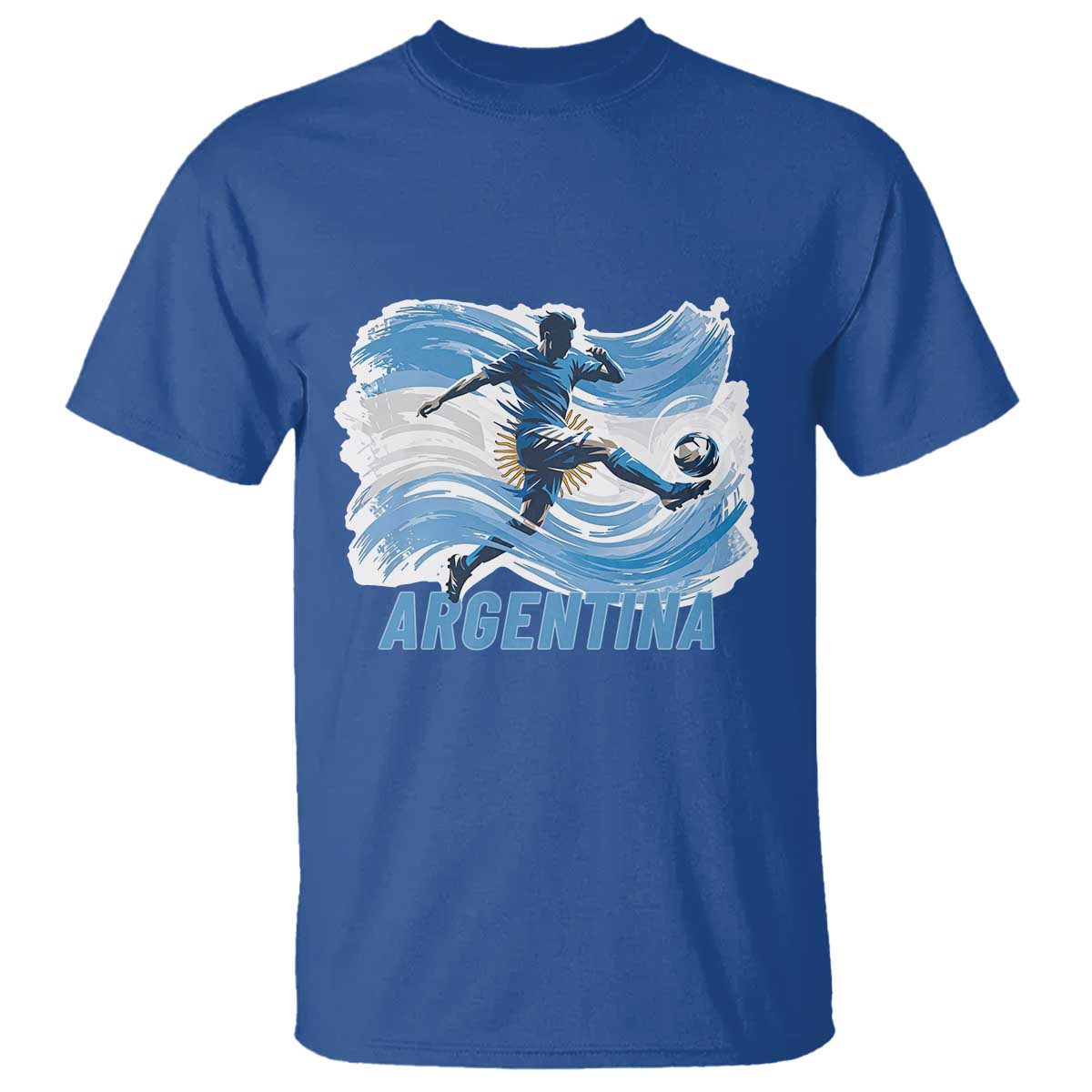 Argentina Soccer Fan Argentinian Flag Patriotic Sports T Shirt TS14 Royal Blue Print Your Wear