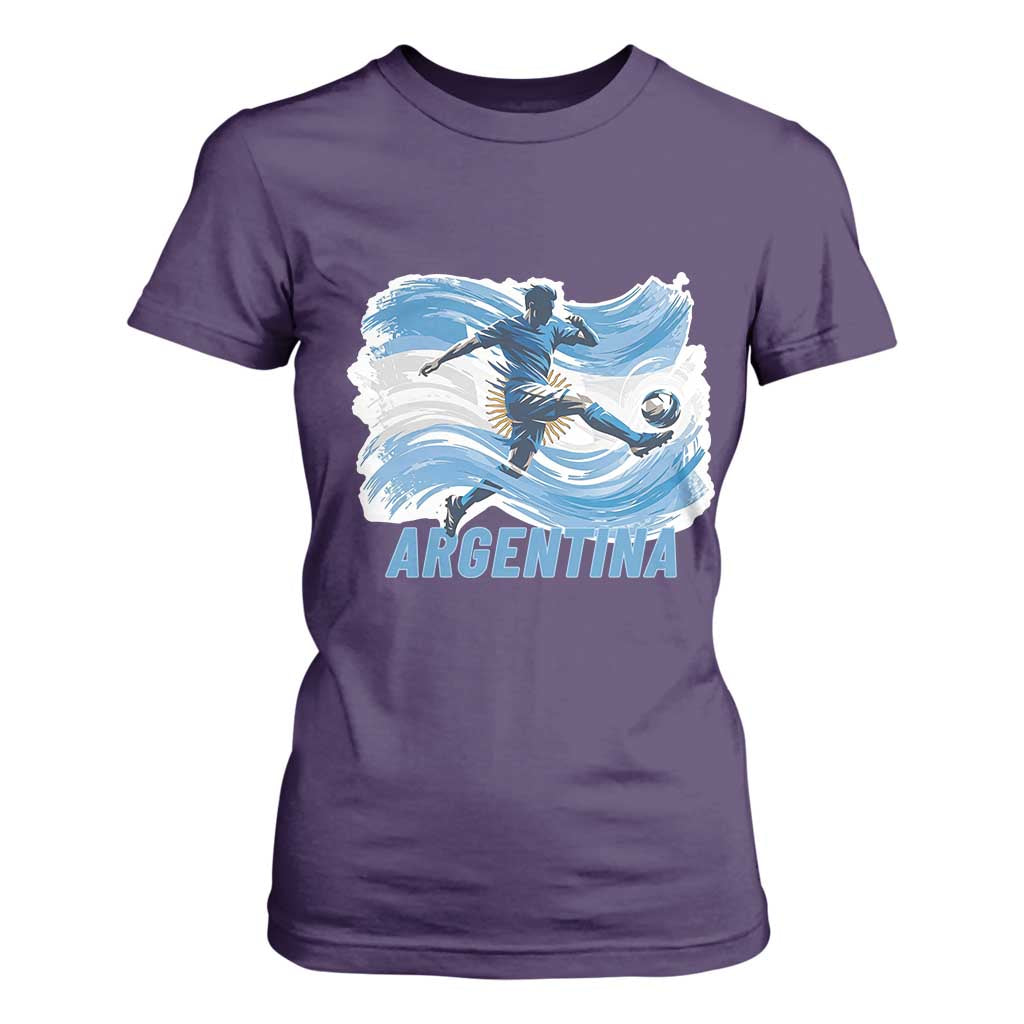 Argentina Soccer Fan Argentinian Flag Patriotic Sports T Shirt For Women TS14 Purple Print Your Wear