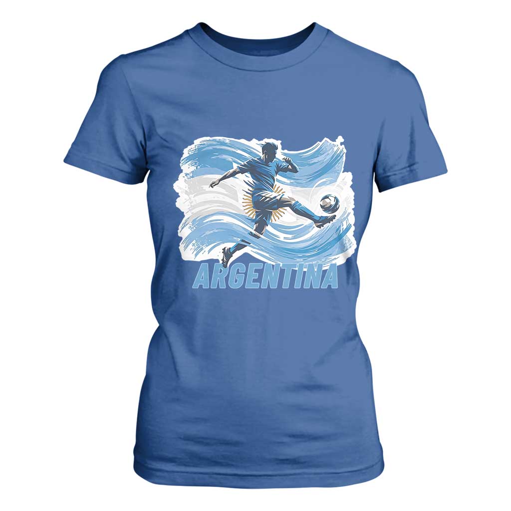 Argentina Soccer Fan Argentinian Flag Patriotic Sports T Shirt For Women TS14 Royal Blue Print Your Wear