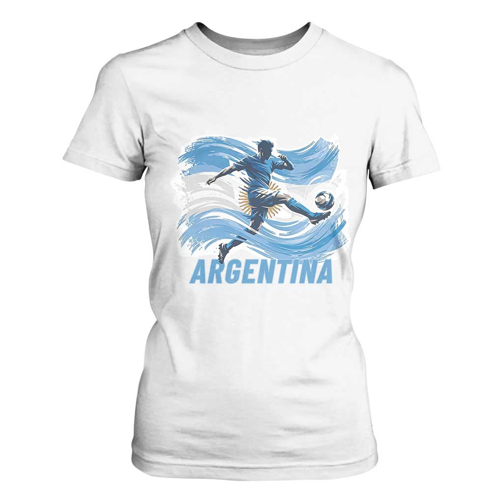 Argentina Soccer Fan Argentinian Flag Patriotic Sports T Shirt For Women TS14 White Print Your Wear