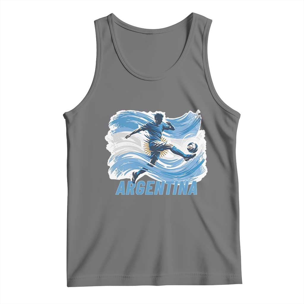 Argentina Soccer Fan Argentinian Flag Patriotic Sports Tank Top TS14 Black Heather Print Your Wear
