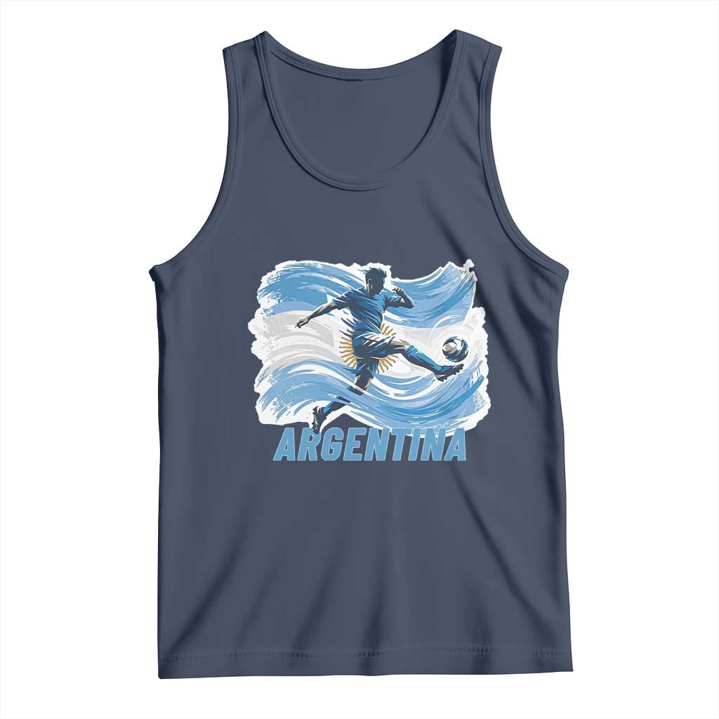Argentina Soccer Fan Argentinian Flag Patriotic Sports Tank Top TS14 Navy Print Your Wear