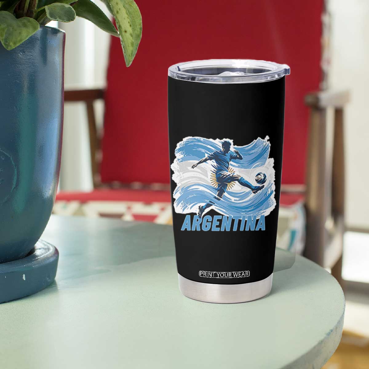 Argentina Soccer Fan Argentinian Flag Patriotic Sports Tumbler Cup TS14 Print Your Wear