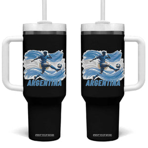 Argentina Soccer Fan Argentinian Flag Patriotic Sports Tumbler With Handle TS14 One Size: 40 oz Black Print Your Wear