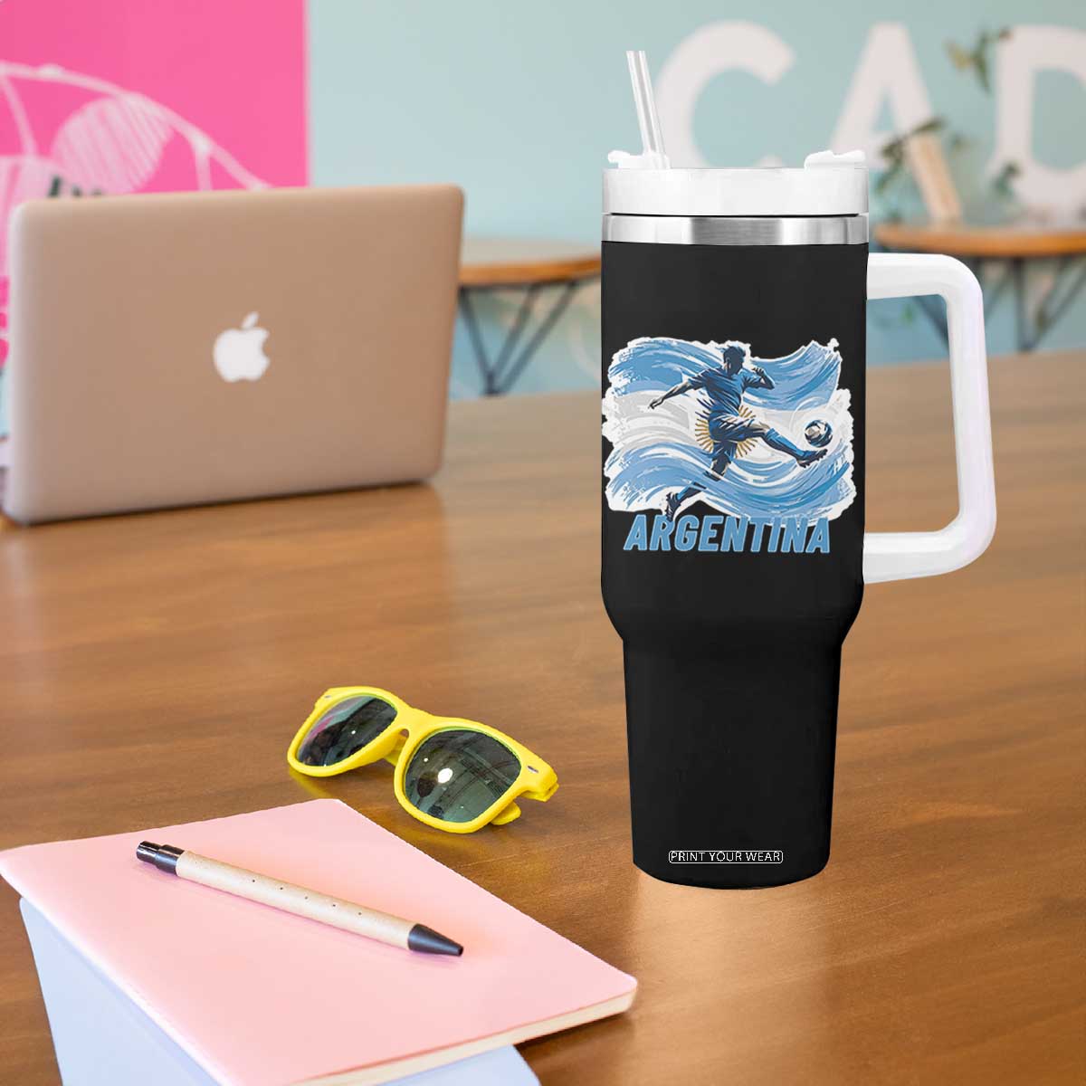 Argentina Soccer Fan Argentinian Flag Patriotic Sports Tumbler With Handle TS14 Print Your Wear