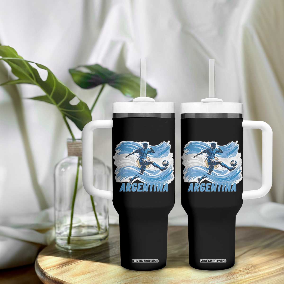 Argentina Soccer Fan Argentinian Flag Patriotic Sports Tumbler With Handle TS14 Print Your Wear