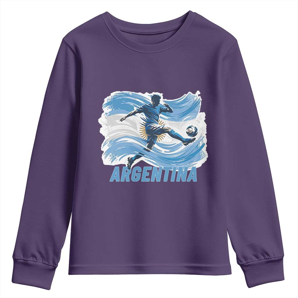 Argentina Soccer Fan Argentinian Flag Patriotic Sports Youth Sweatshirt TS14 Purple Print Your Wear