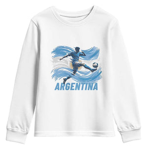 Argentina Soccer Fan Argentinian Flag Patriotic Sports Youth Sweatshirt TS14 White Print Your Wear
