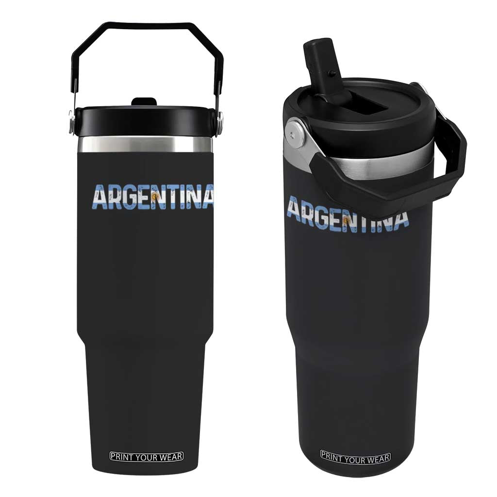 Vintage Argentina Flag Retro Argentinian Flip Straw Tumbler TS14 One Size: 30 oz Black Print Your Wear