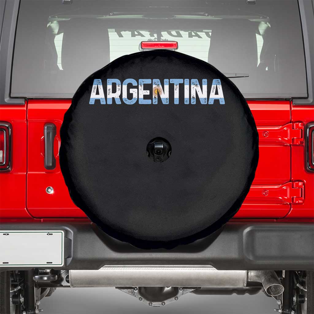 Vintage Argentina Flag Retro Argentinian Spare Tire Cover TS14 Black Print Your Wear