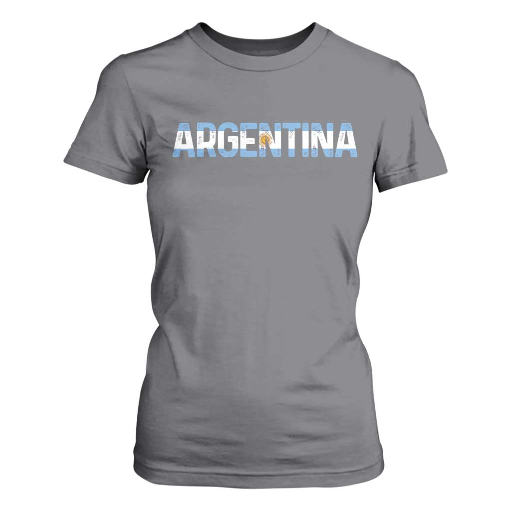 Vintage Argentina Flag Retro Argentinian T Shirt For Women TS14 Charcoal Print Your Wear