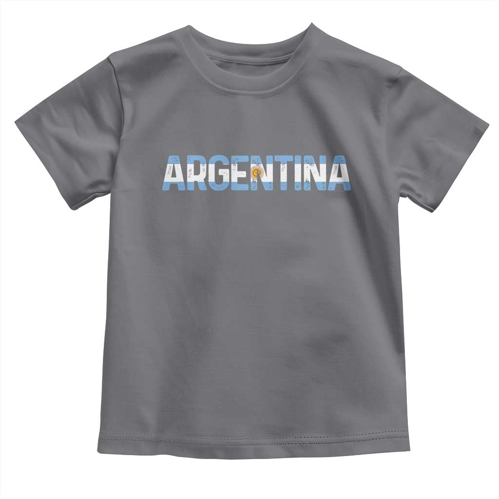 Vintage Argentina Flag Retro Argentinian Toddler T Shirt TS14 Charcoal Print Your Wear