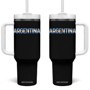 Vintage Argentina Flag Retro Argentinian Tumbler With Handle TS14 One Size: 40 oz Black Print Your Wear