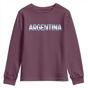 Vintage Argentina Flag Retro Argentinian Youth Sweatshirt TS14 Maroon Print Your Wear
