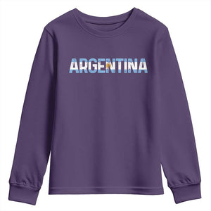 Vintage Argentina Flag Retro Argentinian Youth Sweatshirt TS14 Purple Print Your Wear