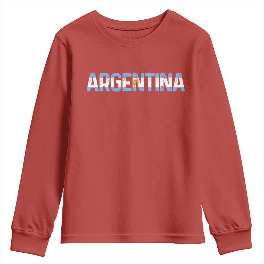 Vintage Argentina Flag Retro Argentinian Youth Sweatshirt TS14 Red Print Your Wear