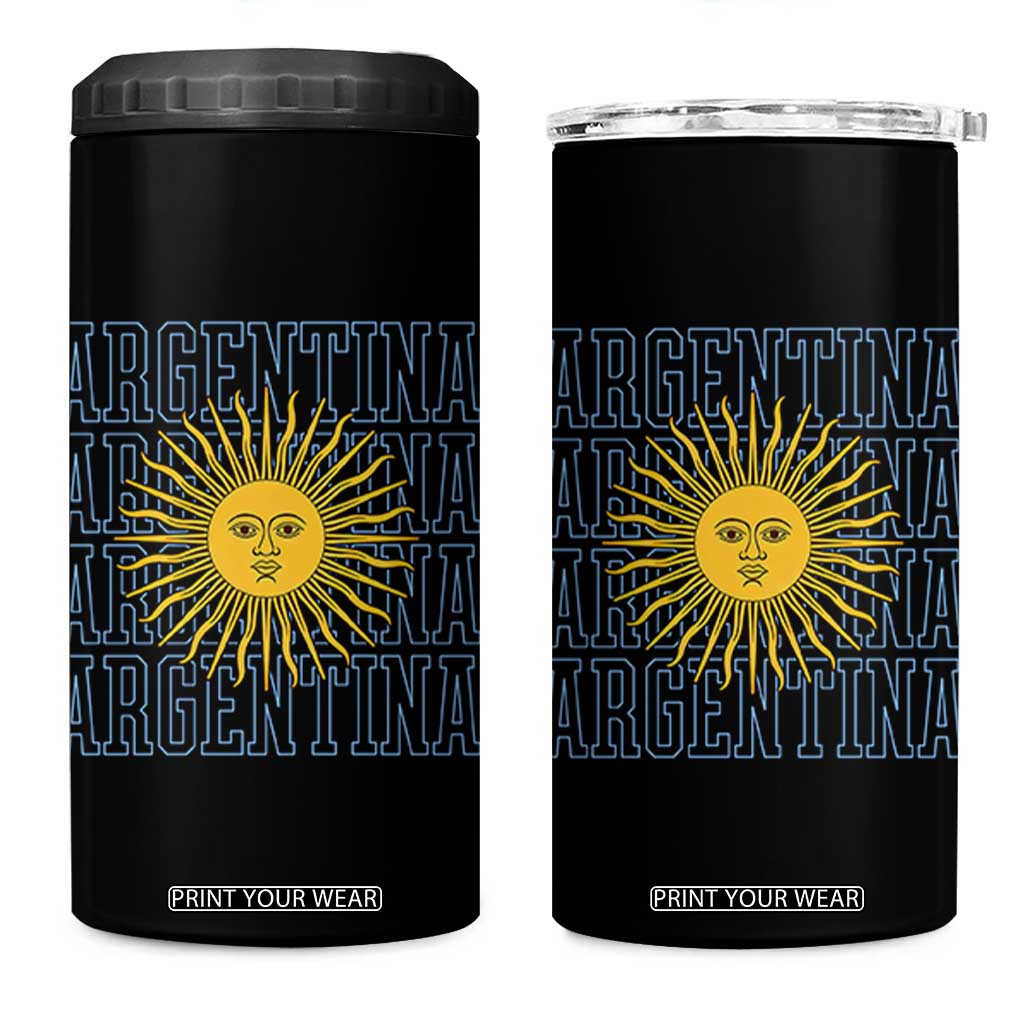 Sol de Mayo Argentina Flag Argentinian Sun 4 in 1 Can Cooler Tumbler TS14 One Size: 16 oz Black Print Your Wear