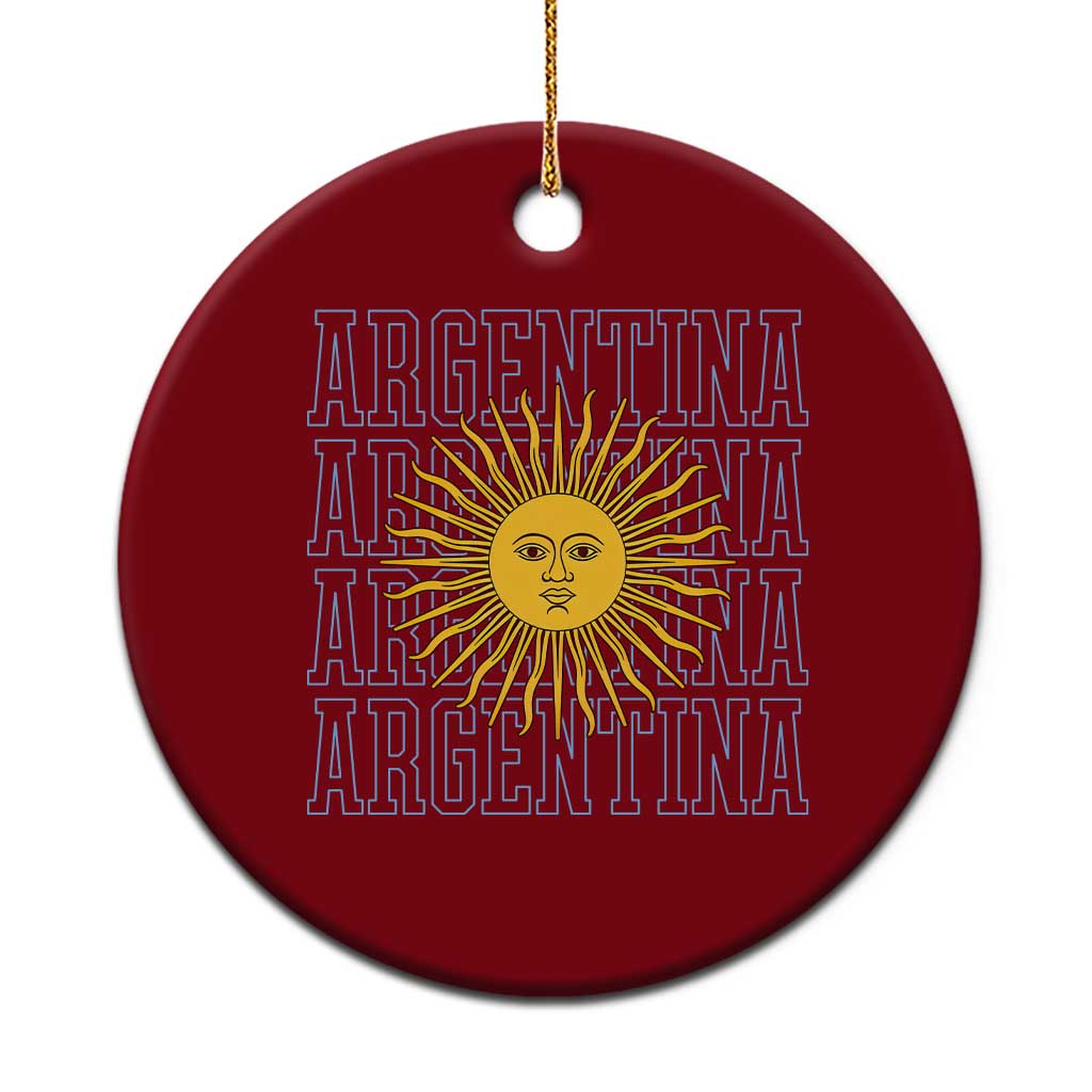 Sol de Mayo Argentina Flag Argentinian Sun Ceramic Ornament TS14 1pc Red Print Your Wear