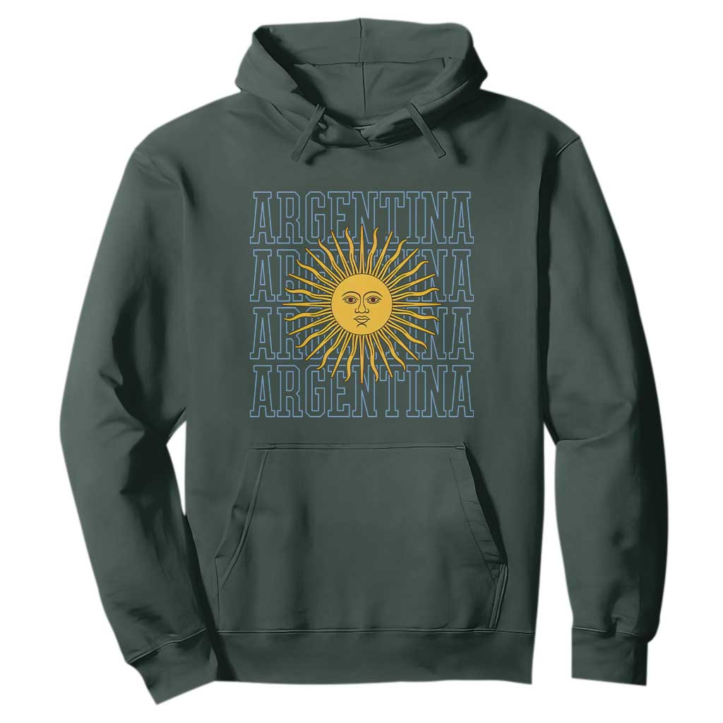 Sol de Mayo Argentina Flag Argentinian Sun Hoodie TS14 Dark Forest Green Print Your Wear