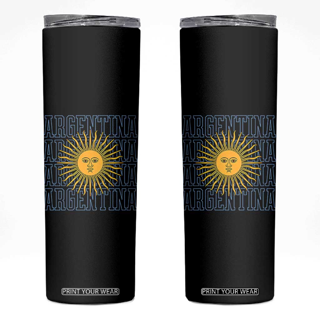 Sol de Mayo Argentina Flag Argentinian Sun Skinny Tumbler TS14 Black Print Your Wear