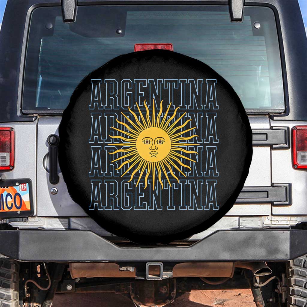 Sol de Mayo Argentina Flag Argentinian Sun Spare Tire Cover TS14 No hole Black Print Your Wear