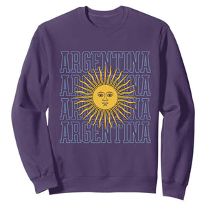Sol de Mayo Argentina Flag Argentinian Sun Sweatshirt TS14 S Purple Print Your Wear