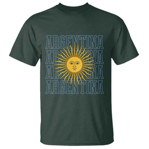 Sol de Mayo Argentina Flag Argentinian Sun T Shirt TS14 Dark Forest Green Print Your Wear
