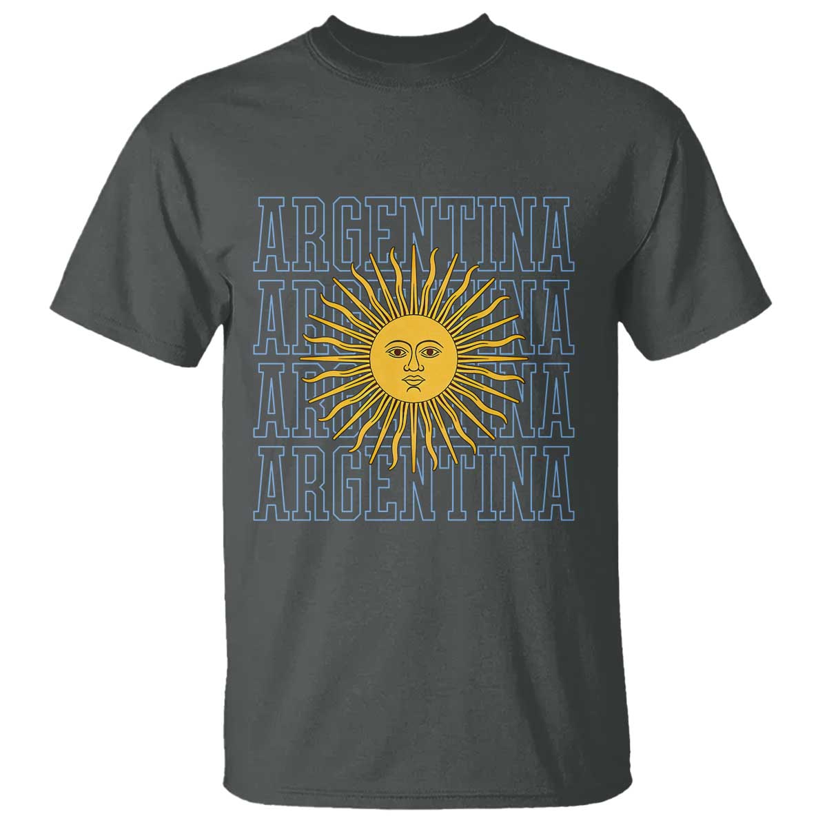 Sol de Mayo Argentina Flag Argentinian Sun T Shirt TS14 Dark Heather Print Your Wear