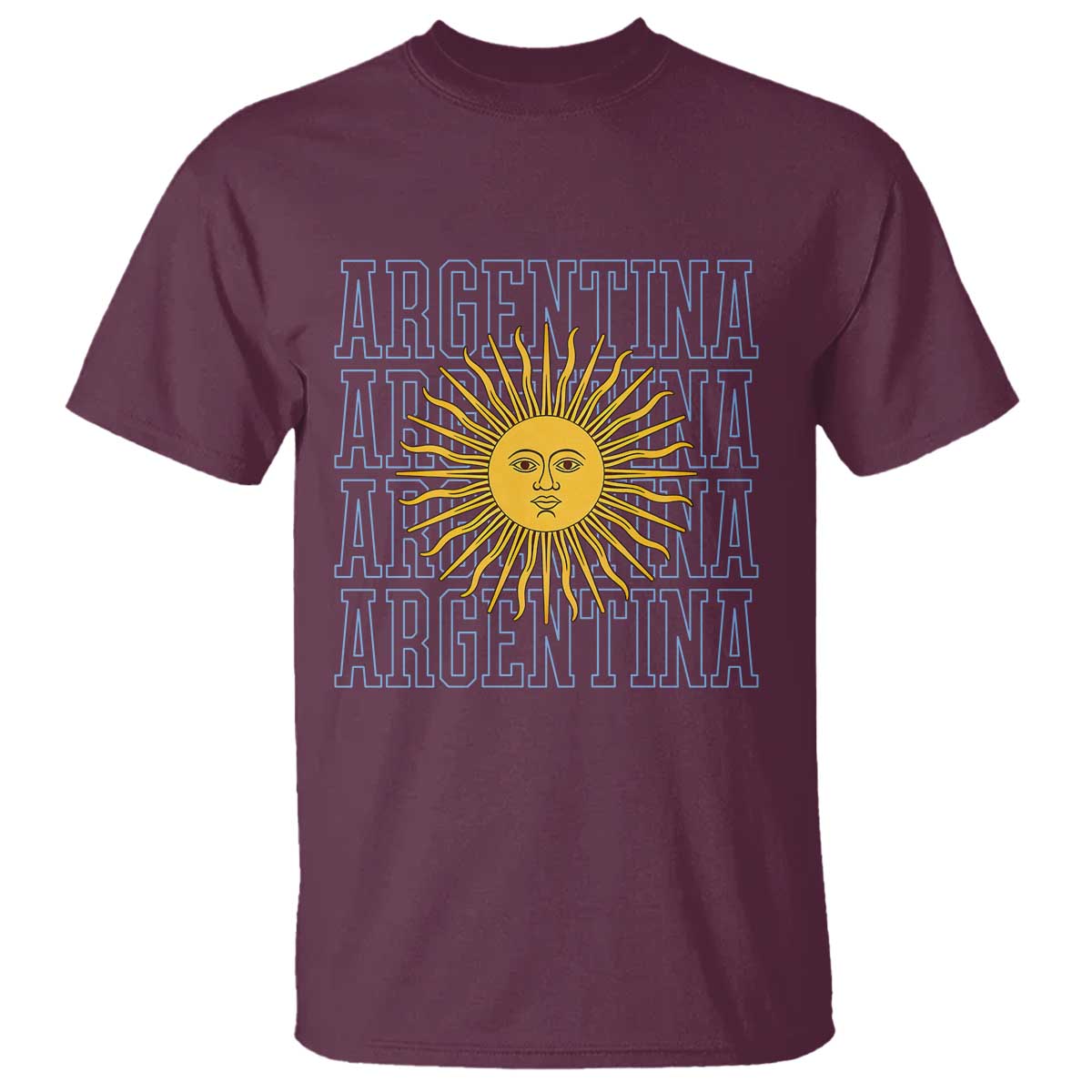Sol de Mayo Argentina Flag Argentinian Sun T Shirt TS14 Maroon Print Your Wear