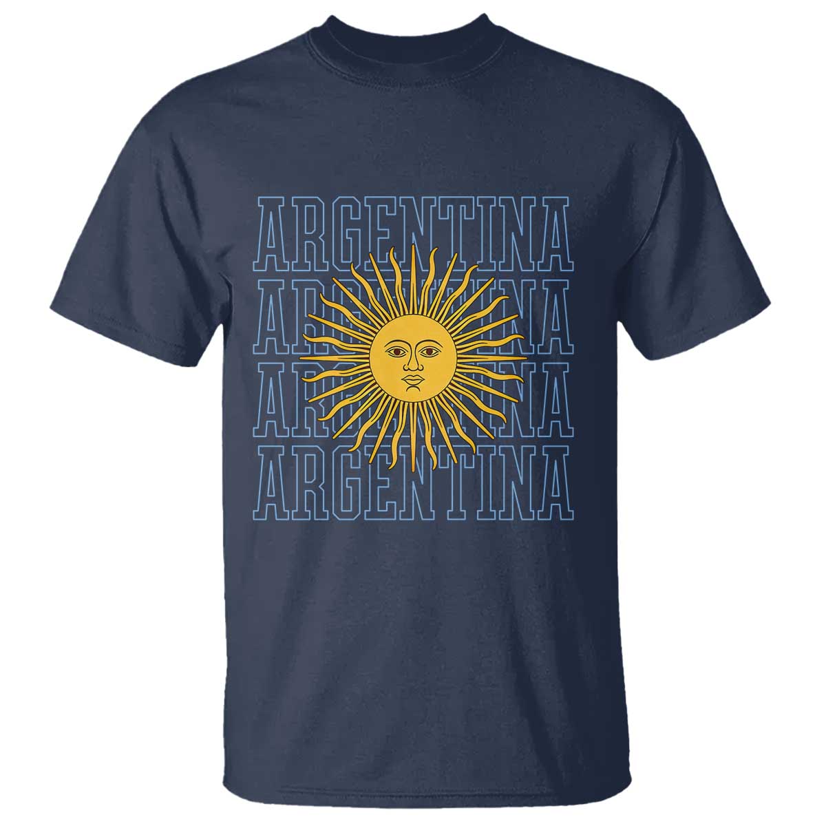 Sol de Mayo Argentina Flag Argentinian Sun T Shirt TS14 Navy Print Your Wear
