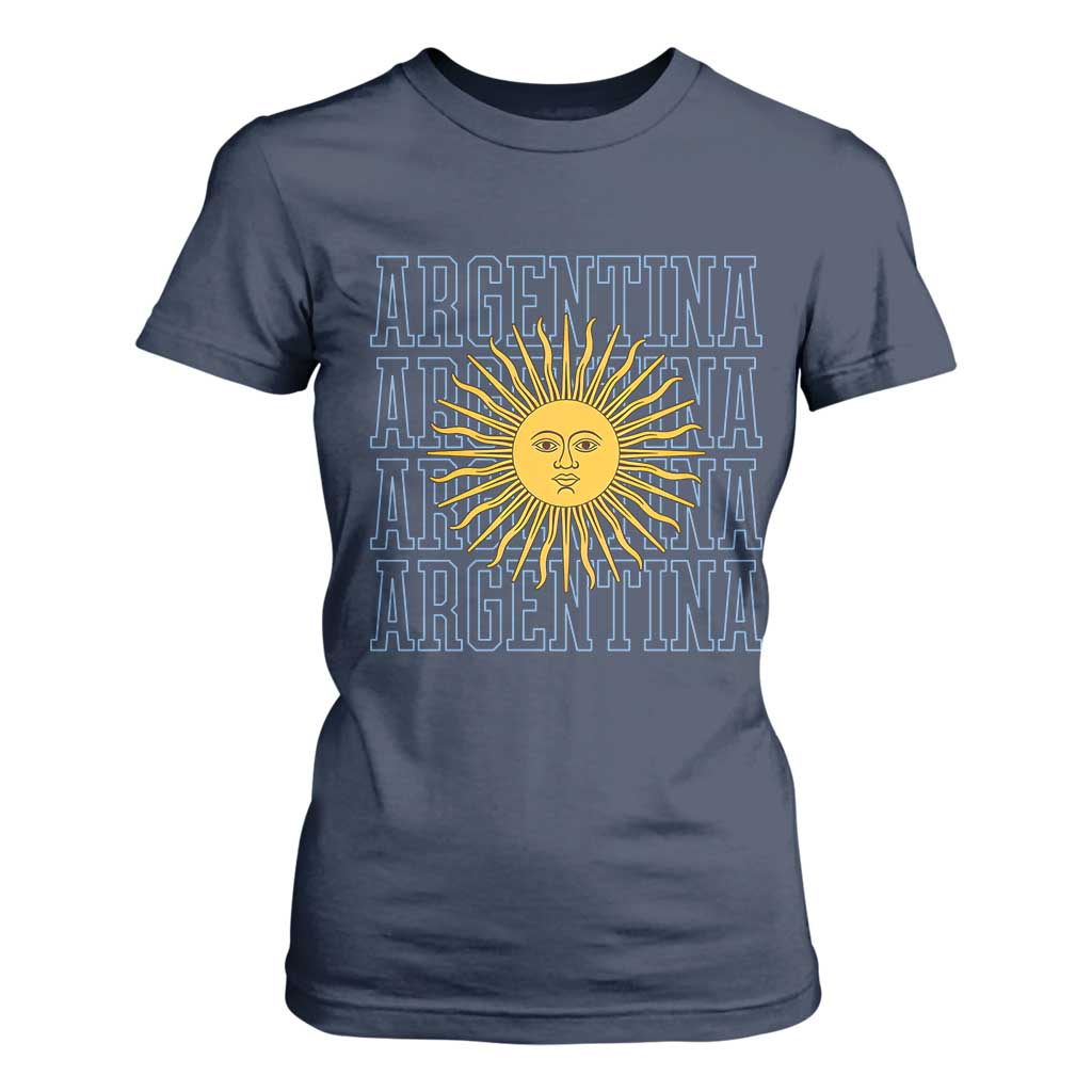 Sol de Mayo Argentina Flag Argentinian Sun T Shirt For Women TS14 Navy Print Your Wear