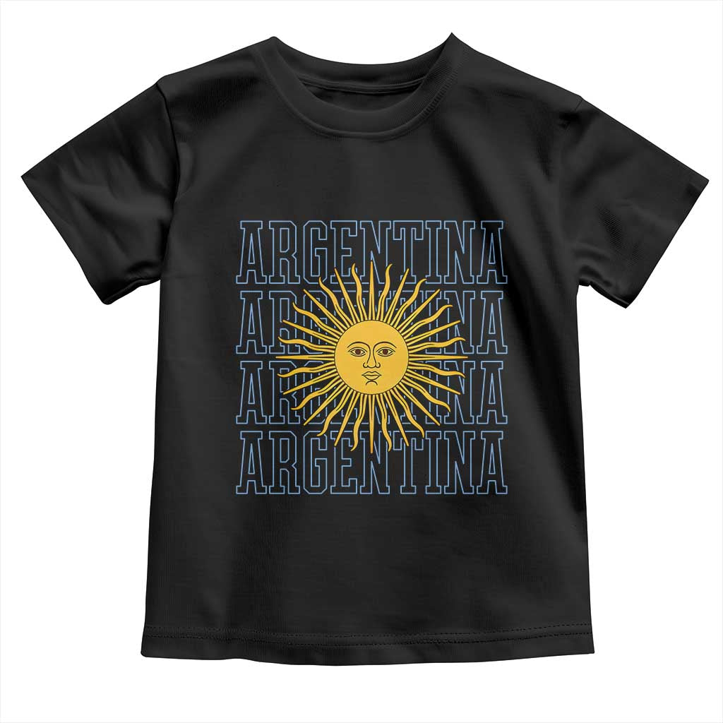 Sol de Mayo Argentina Flag Argentinian Sun Toddler T Shirt TS14 Black Print Your Wear
