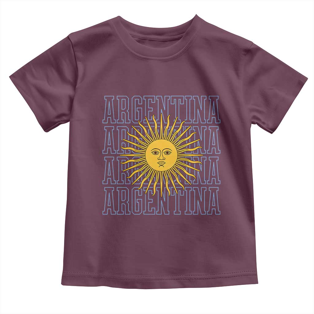 Sol de Mayo Argentina Flag Argentinian Sun Toddler T Shirt TS14 Maroon Print Your Wear