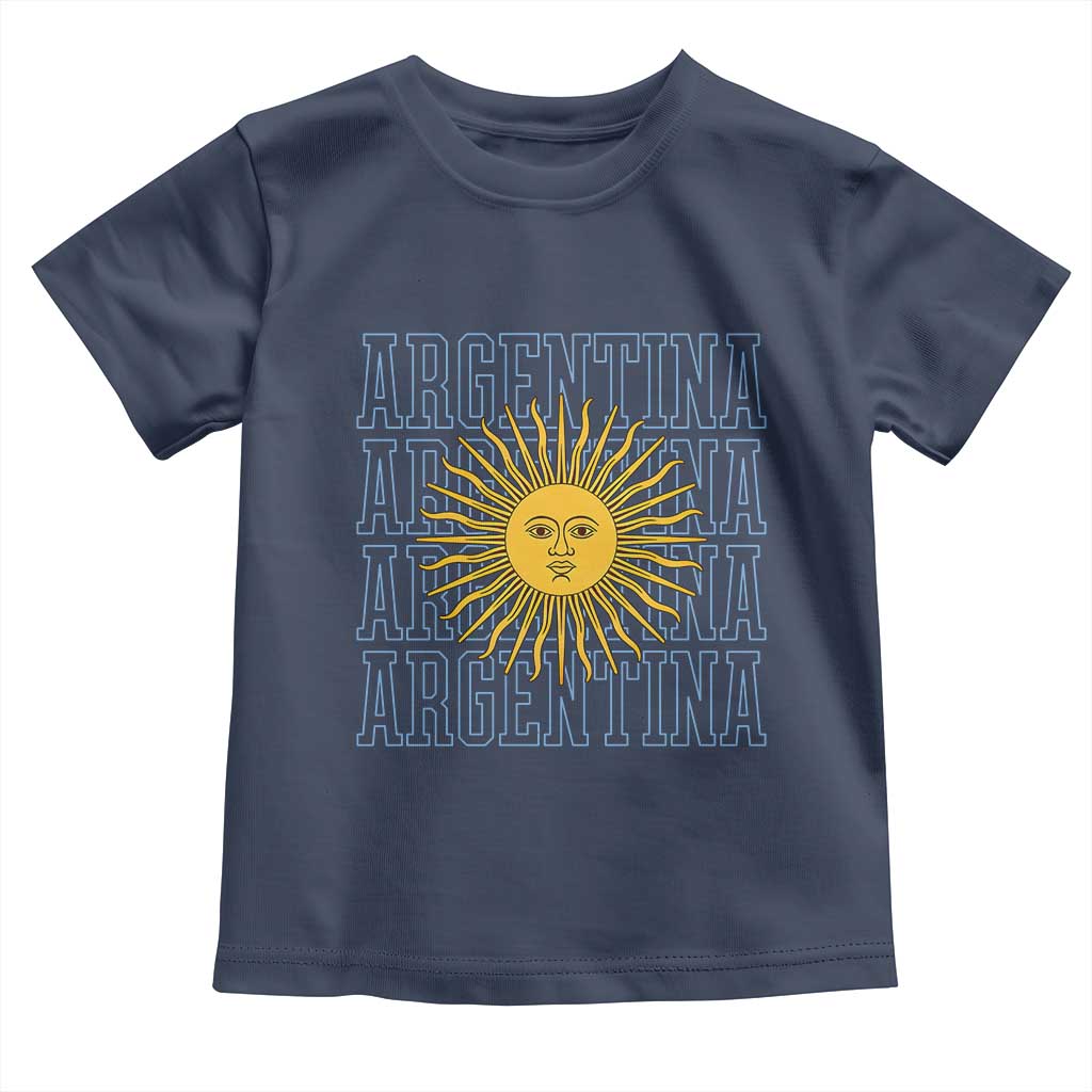 Sol de Mayo Argentina Flag Argentinian Sun Toddler T Shirt TS14 Navy Print Your Wear
