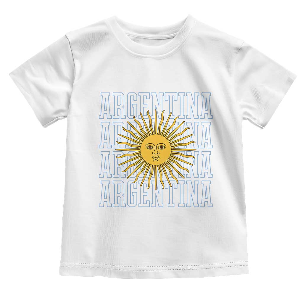 Sol de Mayo Argentina Flag Argentinian Sun Toddler T Shirt TS14 White Print Your Wear