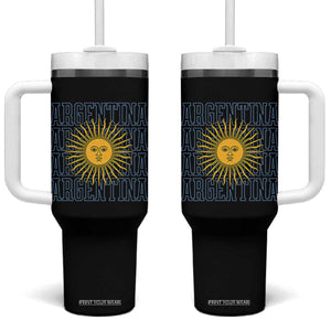Sol de Mayo Argentina Flag Argentinian Sun Tumbler With Handle TS14 One Size: 40 oz Black Print Your Wear