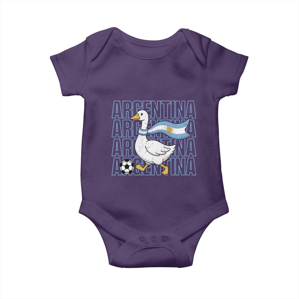 Argentina Soccer Football Baby Onesie Silly Goose Argentinian Flag Fan Supporter TS14 Purple Print Your Wear