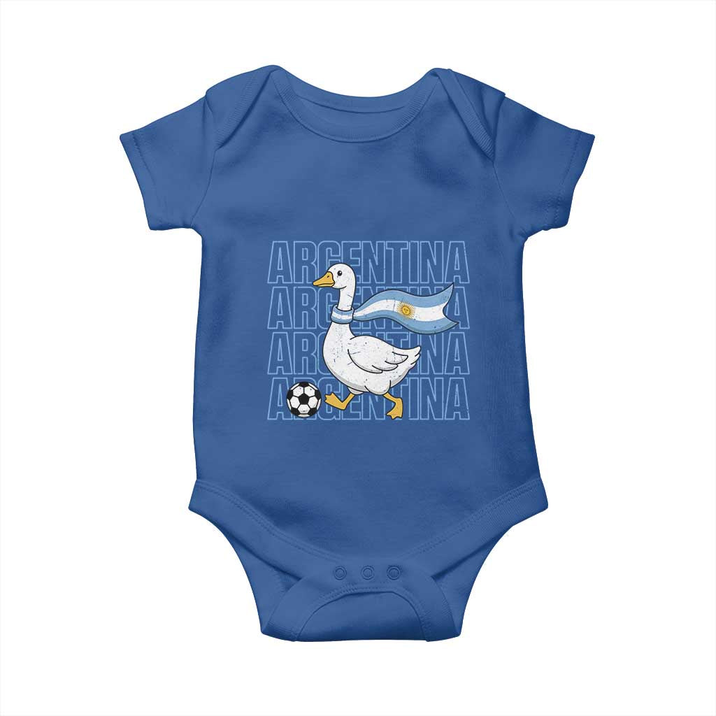 Argentina Soccer Football Baby Onesie Silly Goose Argentinian Flag Fan Supporter TS14 Royal Blue Print Your Wear