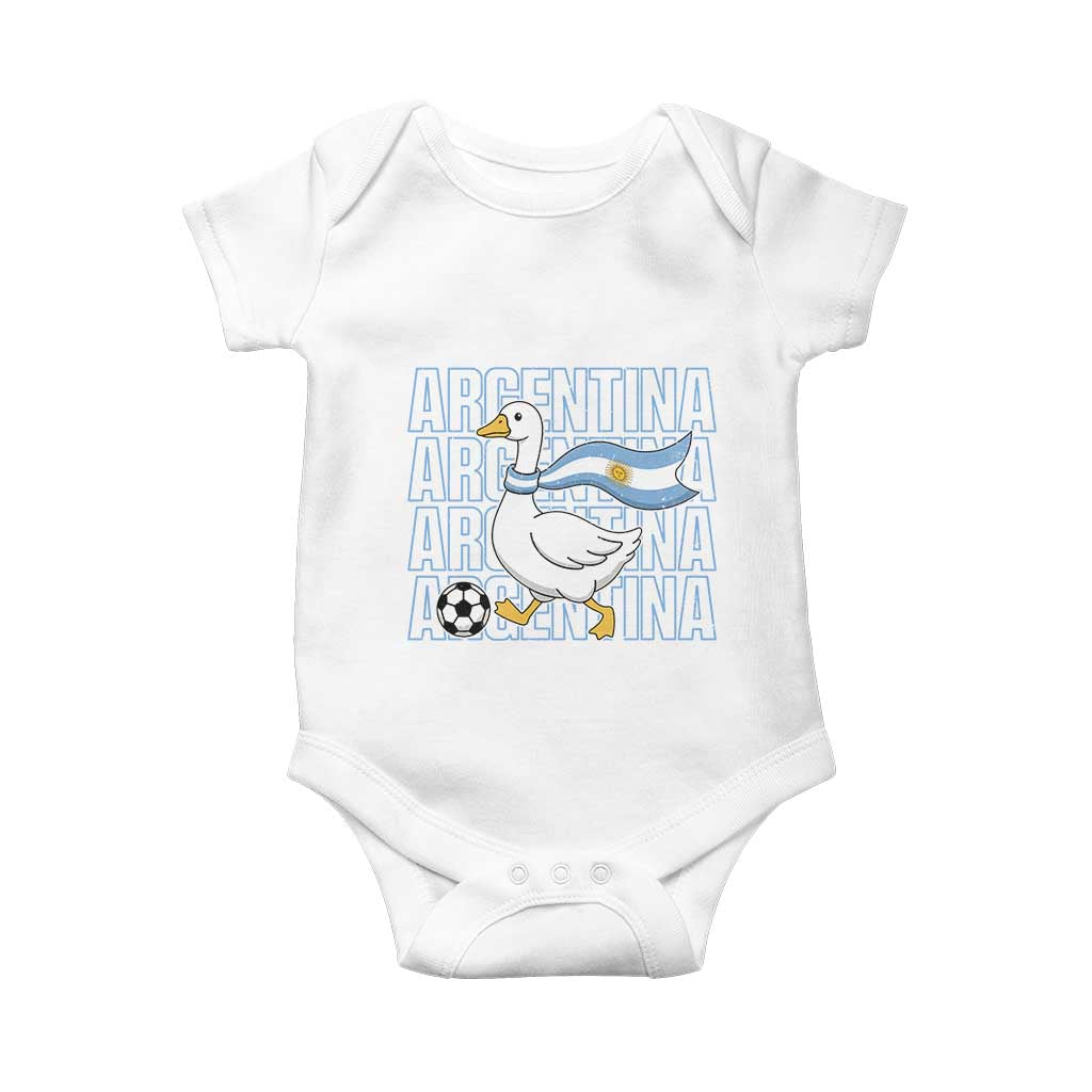 Argentina Soccer Football Baby Onesie Silly Goose Argentinian Flag Fan Supporter TS14 White Print Your Wear